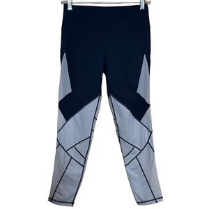 Sweaty Betty Women Mesh Cropped Leggings Black & Gray Pull On Workout Athletic S